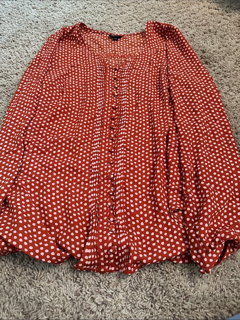 torrid Red Polka Dot Button-Front Peasant Blouse